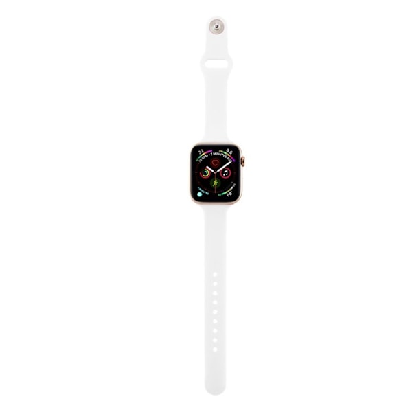 Apple Watch Series 5 44mm enkelt klockarmband i silikon - Vit Vit