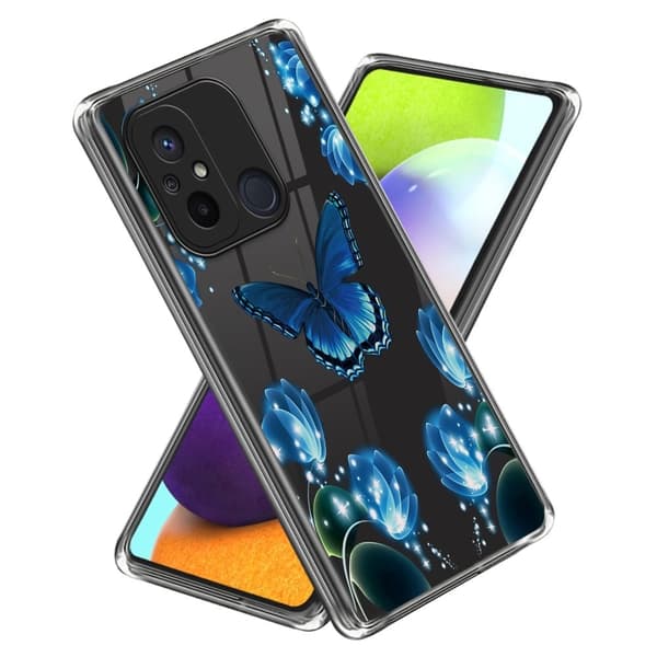 Deco Xiaomi Redmi 12C kotelot - Perhonen Ja Kukka Blue