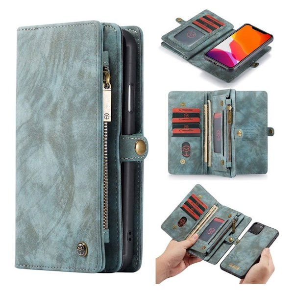 CaseMe iPhone 11 Pro Max etui med lynlås & pung - Blå Blue