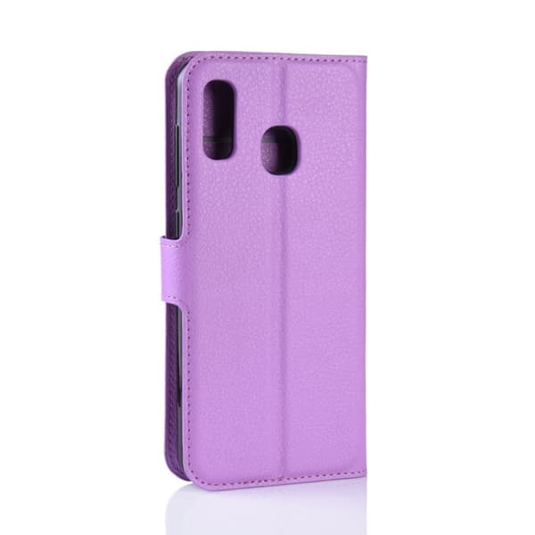 Samsung Galaxy A40 litchi läderfodral - Lila Lila