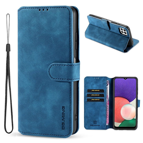 DG.MING Samsung Galaxy A22 5G retroetui - Blå Blue