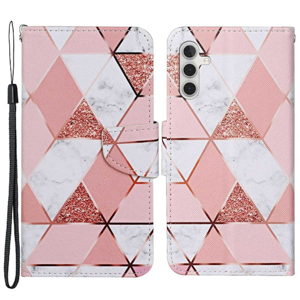 Wonderland Samsung Galaxy A14 Läppäkotelo - Marble Pattern Pink