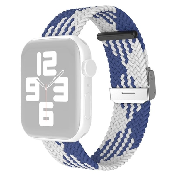 Apple Watch (45mm) cool nylon watch strap - Z / Blue White Blå
