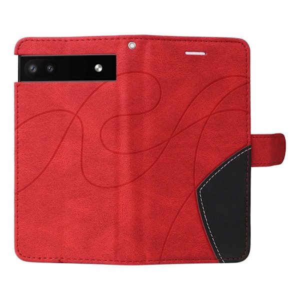 Teksturert læretui med stropp for Google Pixel 6a - Rød Red