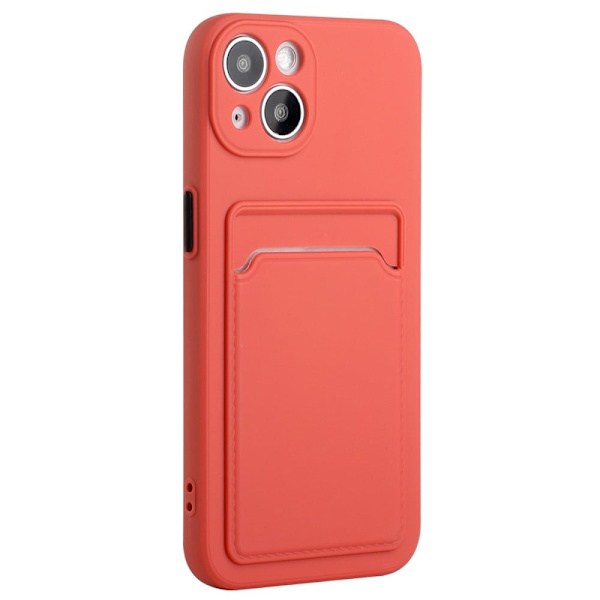 Deksel med Kortholder til iPhone 15 Plus - Rose Pink