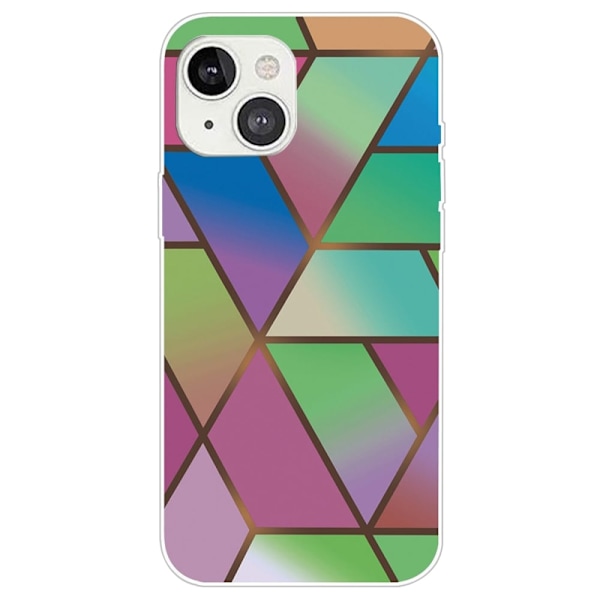 Marmormotiv iPhone 14 Plus skal - Rosa/Grön Och Blå Gradienter multifärg