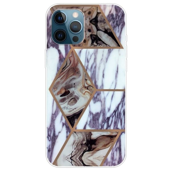 Marmormotiv iPhone 14 Pro Max skal - Blå Och Brun Marmor multifärg