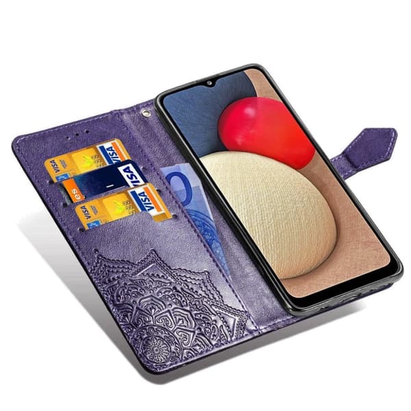 Mandala Samsung Galaxy A02s Flippetui - Lilla Purple