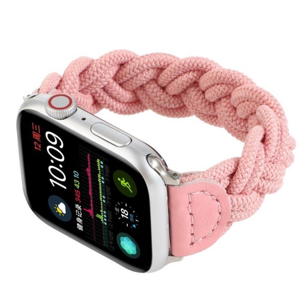 Apple Watch Series 6 / 5 44mm kudottu punottu kellonauha - Pinkki Pink