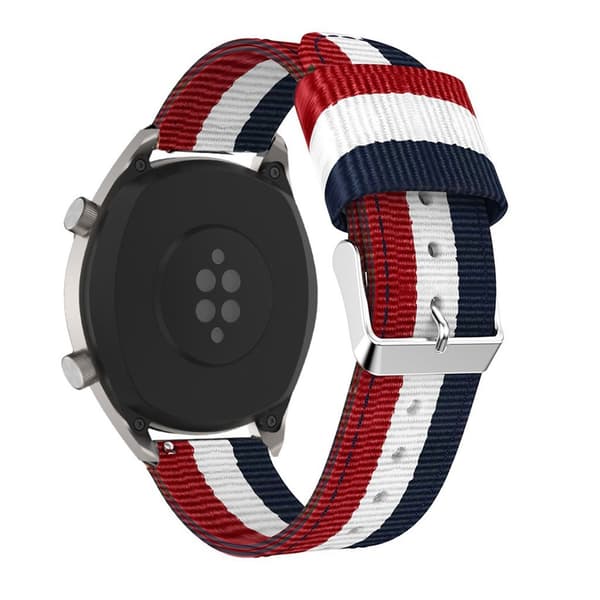 Huawei Watch GT 22mm nylon kellonauha - Punainen / Valkoinen / Sininen Multicolor