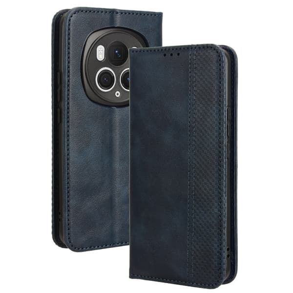 Bofink Vintage läder Honor Magic 6 Pro fodral - Blå Blå