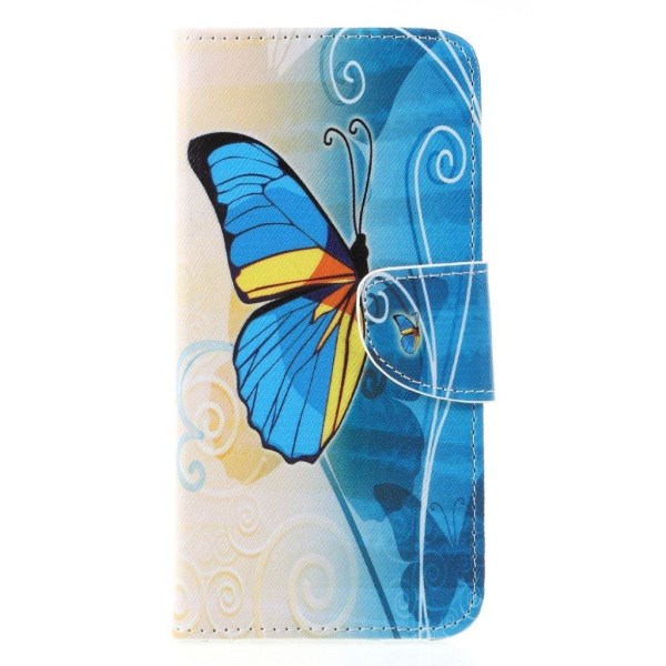Butterfly läder Huawei Mate 20 Lite fodral - Blå Blå