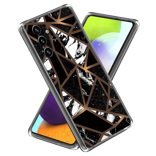 Marmormotiv Samsung Galaxy A34 5G skal - Fragment Av Svart Kakel Svart