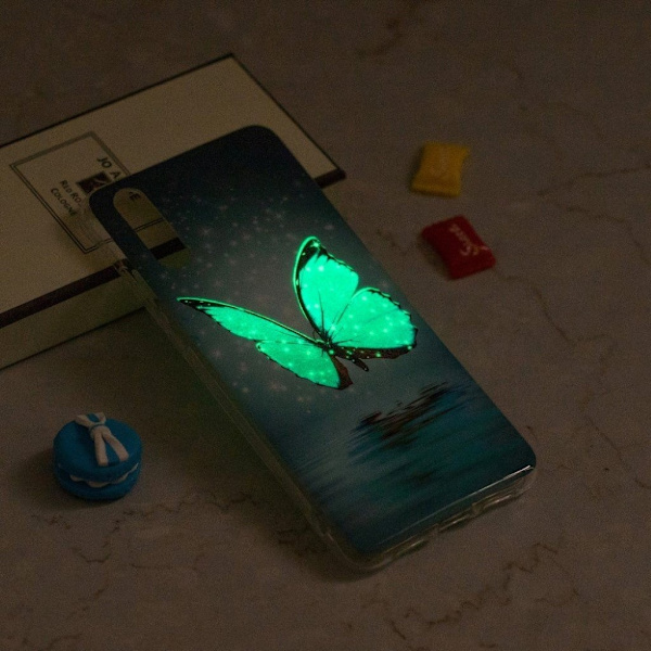 Butterfly läder iPhone Xr fodral - Blå Blå