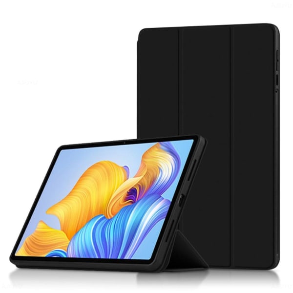 Kolminkertainen nahkainen jalusta tapauksessa Honor Pad 8 - Musta Black