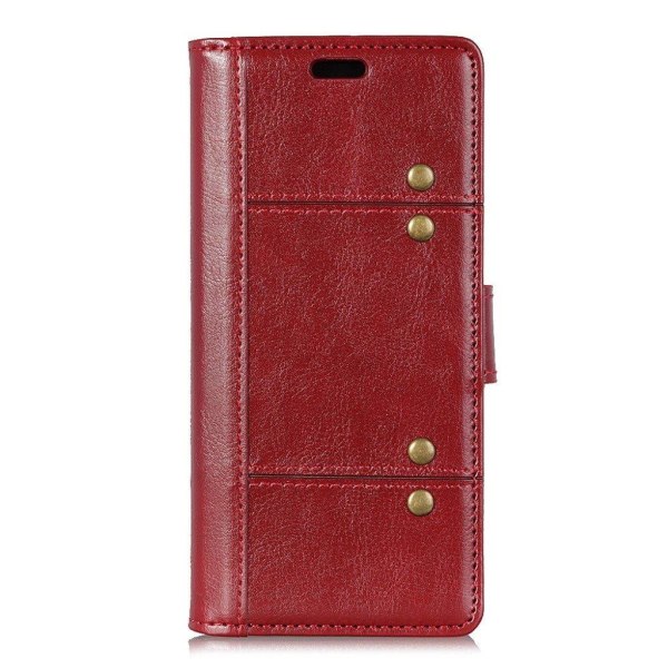 iPhone 9 Plus mobilfodral syntetläder silikon stående plånbok vi Röd