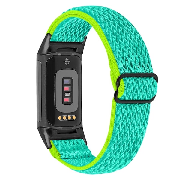 Fitbit Charge 5 elastisk nylonrem - Gul / Grøn Green