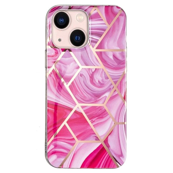 Marble design iPhone 14 cover - Rød Rombe Red
