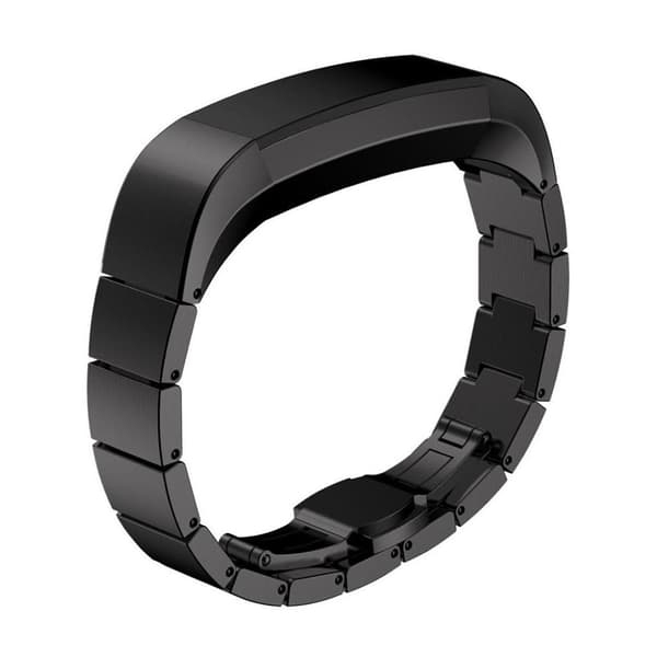 Solid Link Rustfritt Stål Sommerfugl Klokkereim For Fitbit Alta - Svart Black