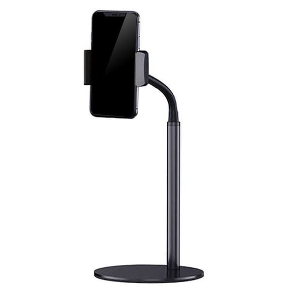Yleiskäyttöinen käännettävä puhelin- ja tablettiteline Black