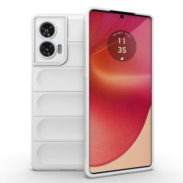 Mjukt greppformat Motorola Edge 50 Fusion skal - Vit Vit