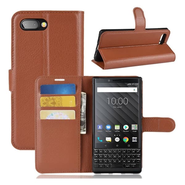 Classic BlackBerry KEY2 flip kotelot - Ruskea Brown