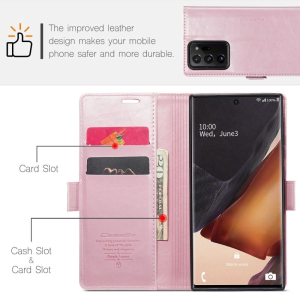 CaseMe Samsung Galaxy Note 20 Ultra 5G / 4g Smooth Suojakotelo - Pinkki Pink