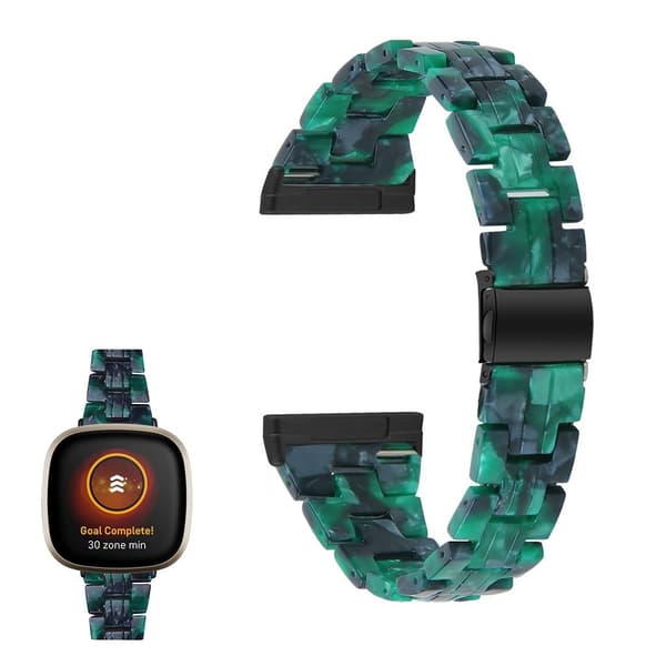 Fitbit Sense / Versa 3 resin watch band - Blackish Green Mix Grön