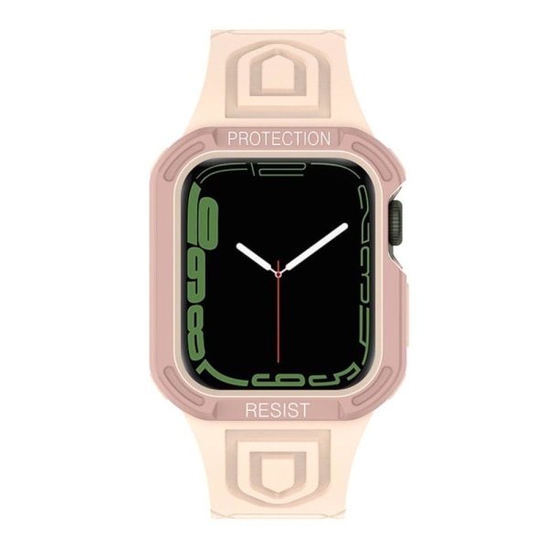 Apple Watch (41mm) kontrastivärinen ranneke + suojus - Pinkki / Ruusukulta Pink