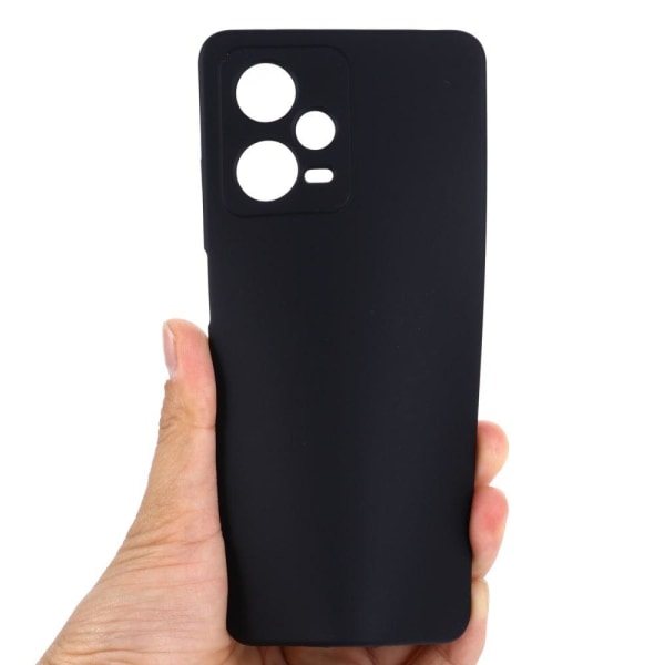 Matt Xiaomi Redmi Note 12 Pro Plus skal av flytande silikon - Sv Svart