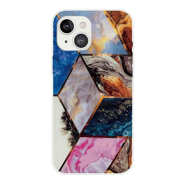 Marmormotiv iPhone 14 skal - Levande Marmor Diamant multifärg