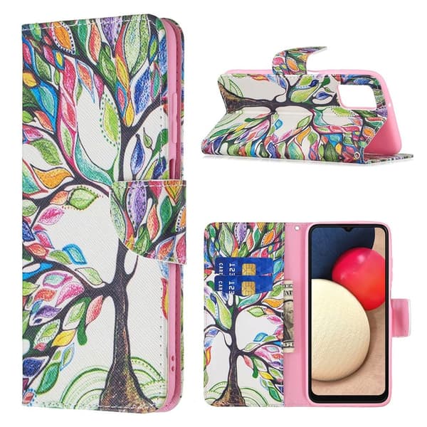 Wonderland Samsung Galaxy A03s Läppäkotelo - Life Puu Multicolor