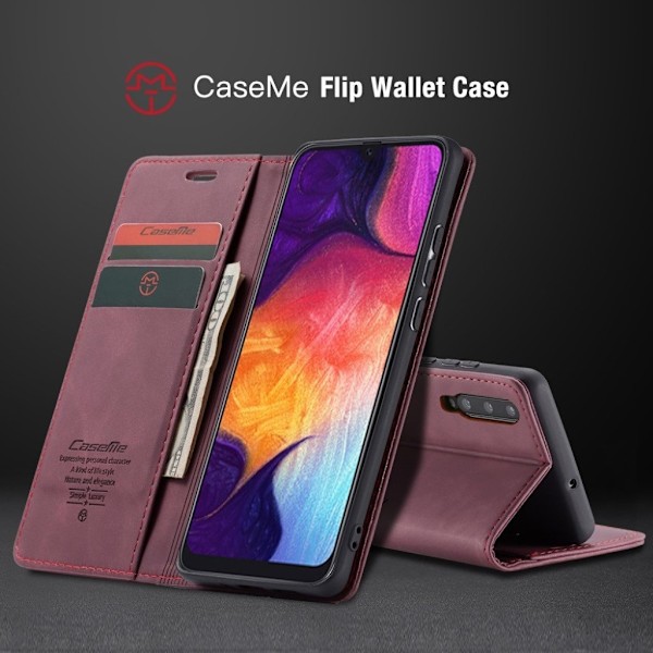 CaseMe vintage Samsung Galaxy A50 fodral - Röd Röd