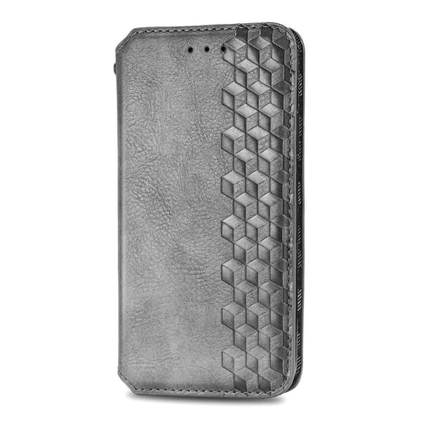 Læder Etui med A Stilfuldt Rhombus Tryk til Sony Xperia 1 IV - Grå Silver grey