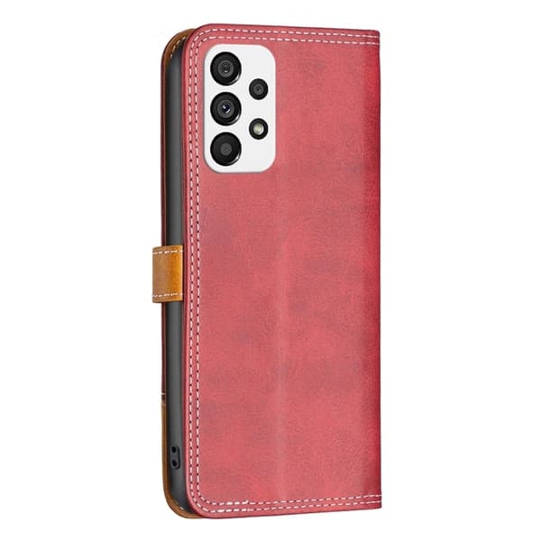 BINFEN tofarget læretui for Samsung Galaxy A73 - Rød Red