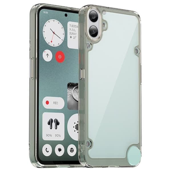 Nothing CMF Phone 1 älykäs akryylikansi - Läpinäkyvä Harmaa Silver grey