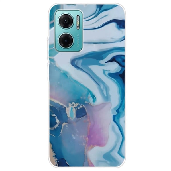 Marmordesign Xiaomi Redmi Note 11E deksel - Blå Skvett Blue