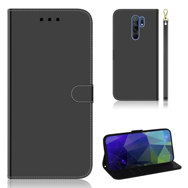 Mirror Xiaomi Redmi 9 Flip etui - Sort Black