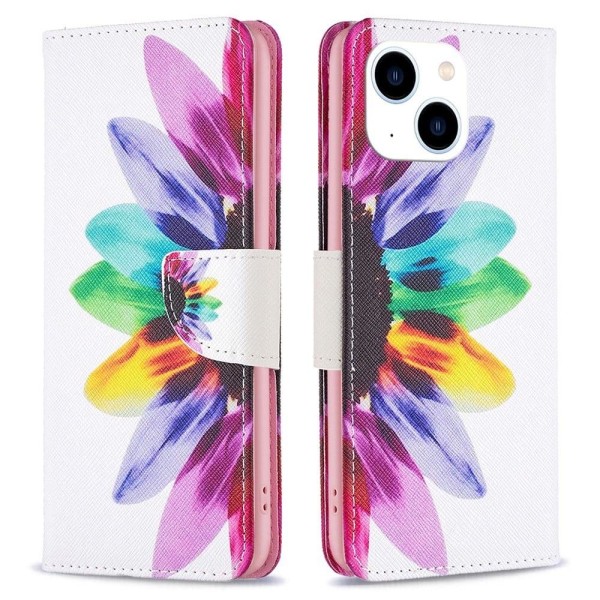 Wonderland iPhone 14 flip etui - Solsikke Multicolor