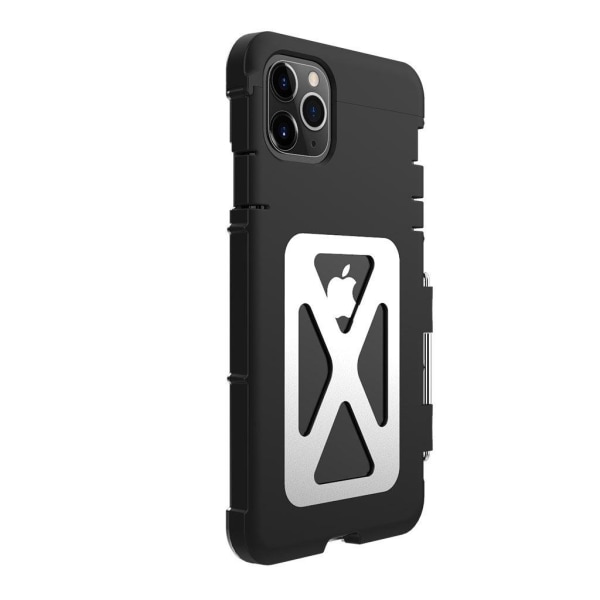 R-JUST Ironman Alu -korttikotelo - iPhone 11 Pro - Hopea Silver grey