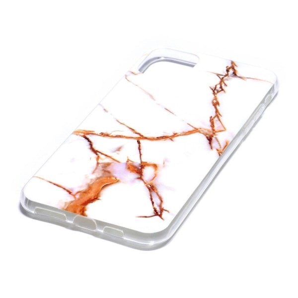 Marble design iPhone 11 Pro Max cover - Hvid / Orange Marmor Orange