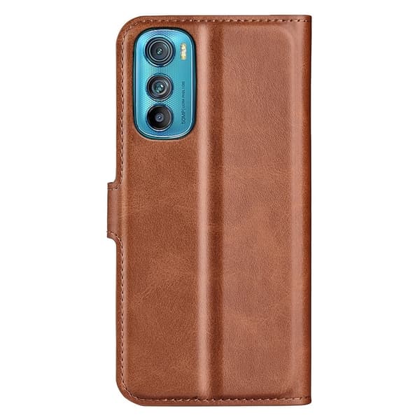 Motorola Edge 30 læderetui med pung - Brun Brown