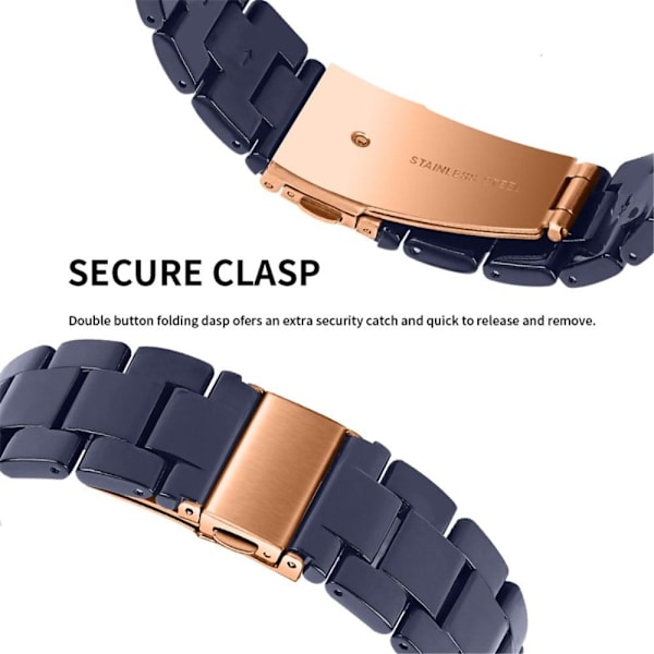 Apple Watch SE 2022 (44mm) klockarmband med 3 pärlor i resin och genomskinligt hölje - Midnattsblå Blå