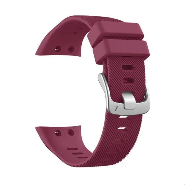 Garmin Forerunner 45S silicone silver buckle watch band - Wine Red Red