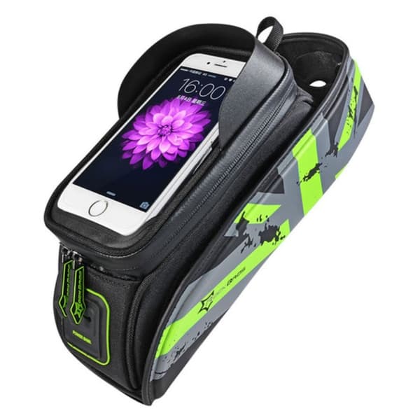 ROCKBROS regntät frontväska för cykel för 5,8-tums smartphone - Grön Grön