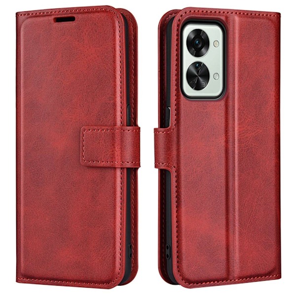OnePlus Nord 2T læderetui med pung - Rød Red