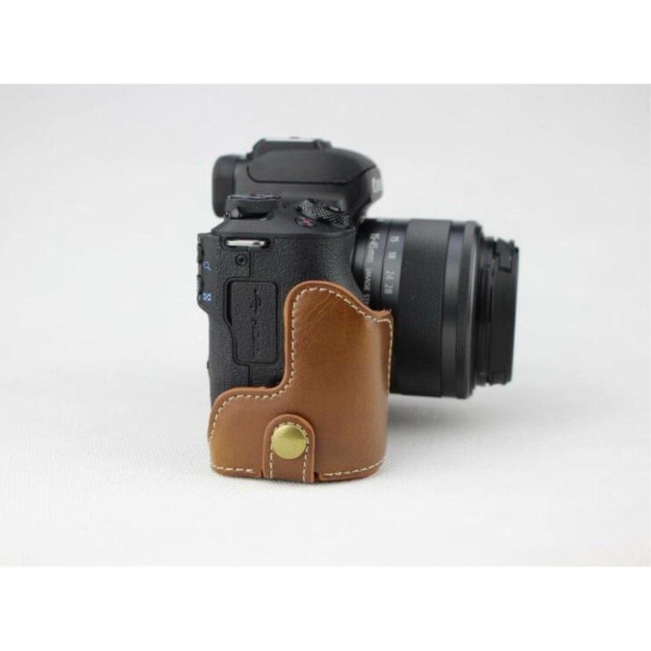 Canon EOS M50 halvt kamera beskyttelsesetui i kunstlæder med bun Brown