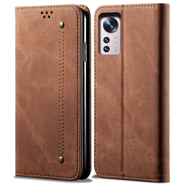 Jeans Xiaomi 12X / Xiaomi 12 flip case - Ruskea Brown