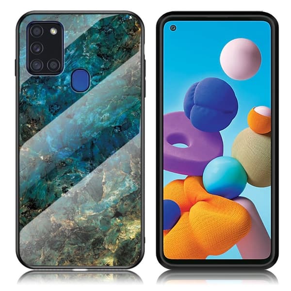 Fantasy Marmor Samsung Galaxy A21s skal - Smaragd Grön