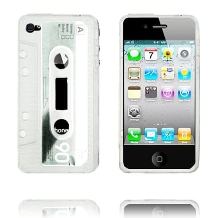 Cassette Cover Delvis-Gjennomsiktig (Hvit) iPhone 4 Cover White
